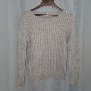 Gray Cable Knit Talbot's Women's Sweater